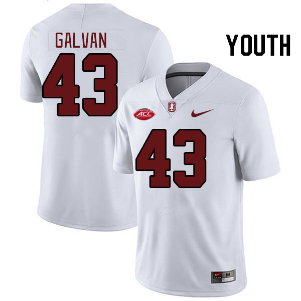 Youth #43 Jahsiah Galvan Stanford Cardinal 2024 ACC Conference College Football Jerseys Stitched-Whi